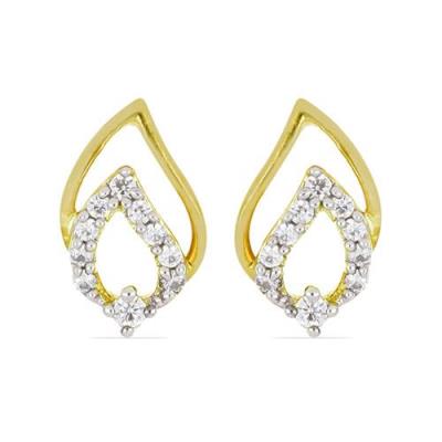 BUY NATURAL WHITE DIAMOND GEMSTONE 14K GOLD CLASSIC EARRINGS